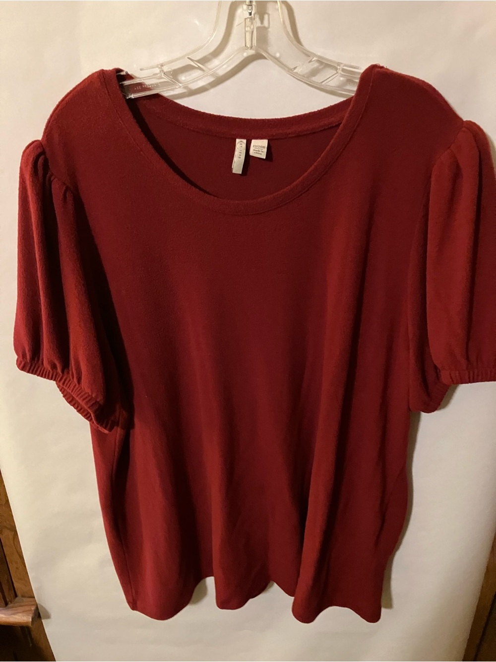 Women’s Puff Sleeve sweater knit Top - Burgundy 22/24